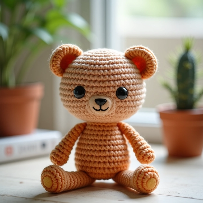Amigurumi com bico de crochê reto e perfeito.