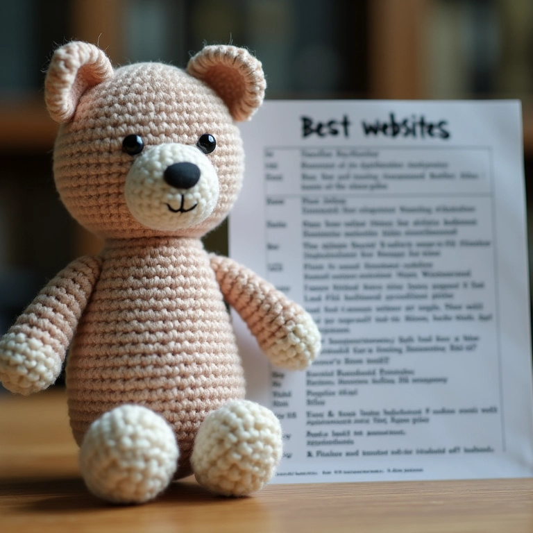 Amigurumi com planilha de melhores sites de artesanato.
