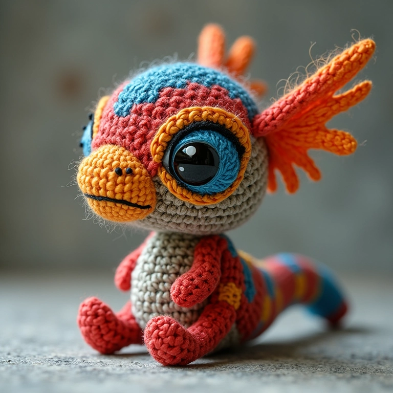Amigurumi com pontos misturados.