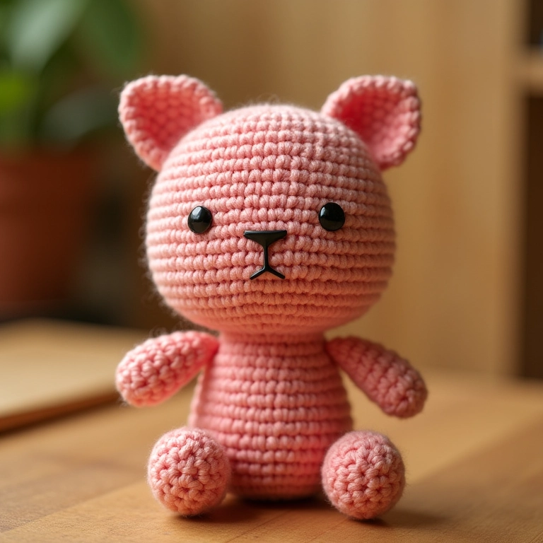 Amigurumi com várias carreiras do ponto segredo.