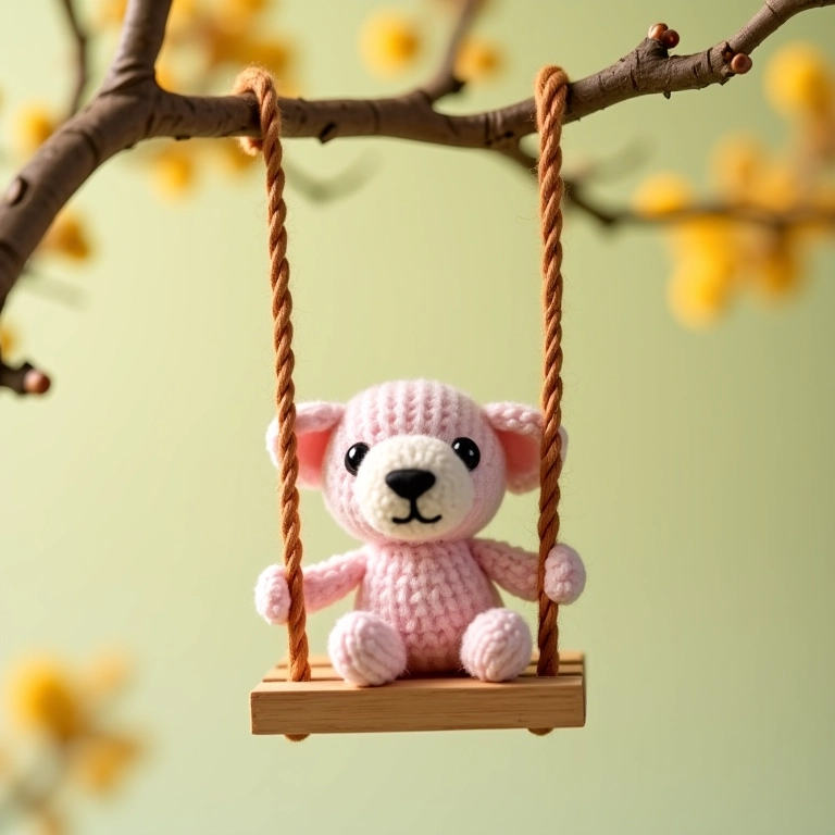 Amigurumi de balanço de pallet.
