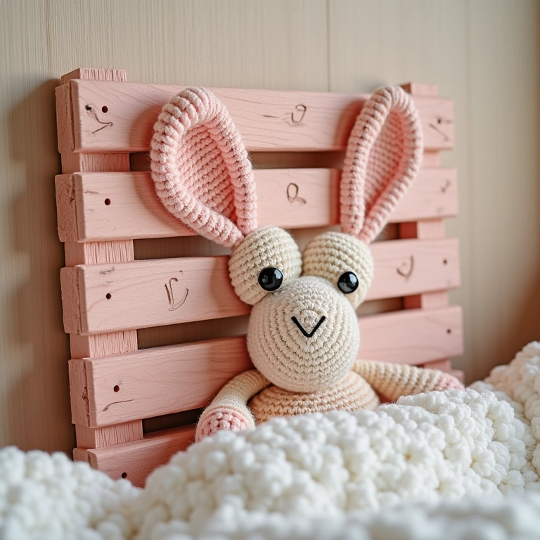 Amigurumi de cabeceira de pallet.