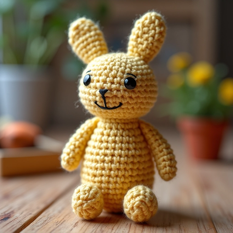 Amigurumi de casinha de bonecas feito de crochê e caixa de sapato.