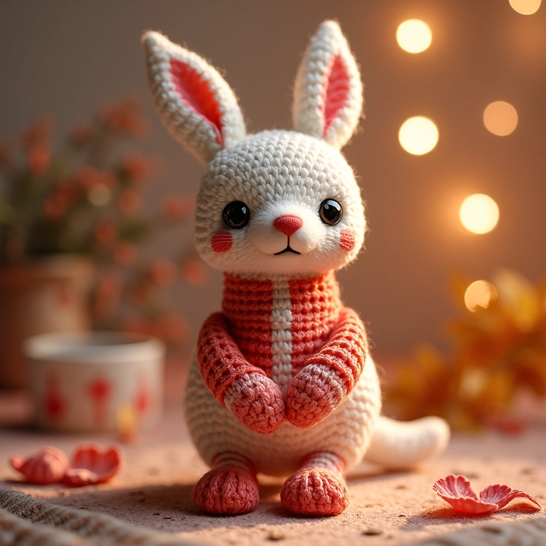 Amigurumi de crochê para decoração de embalagem.