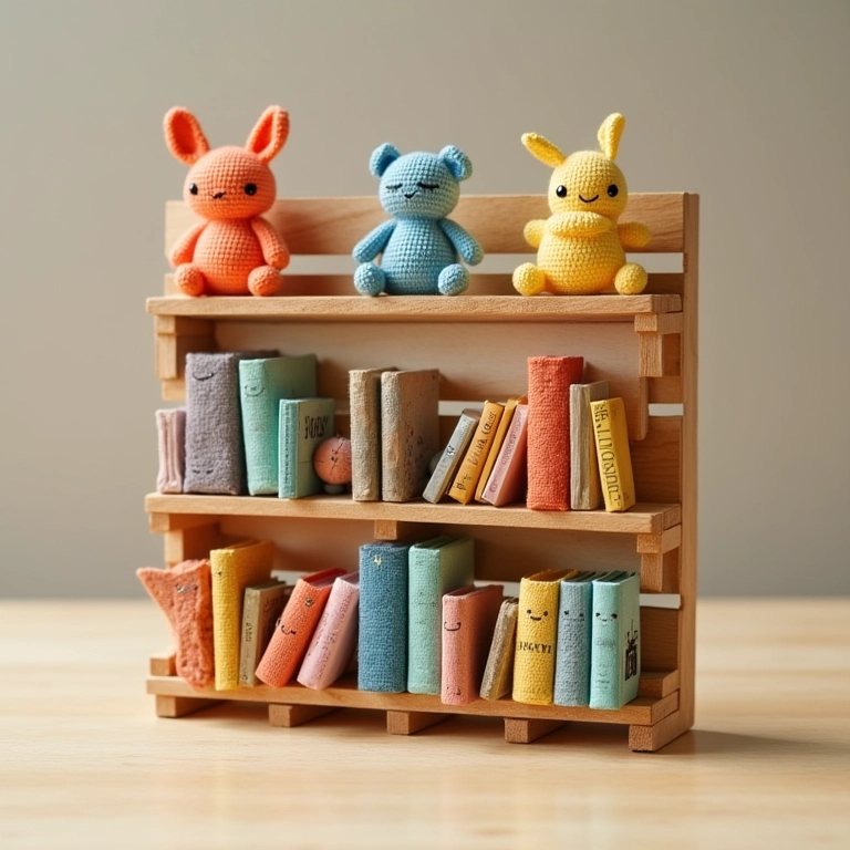 Amigurumi de estante de pallet.
