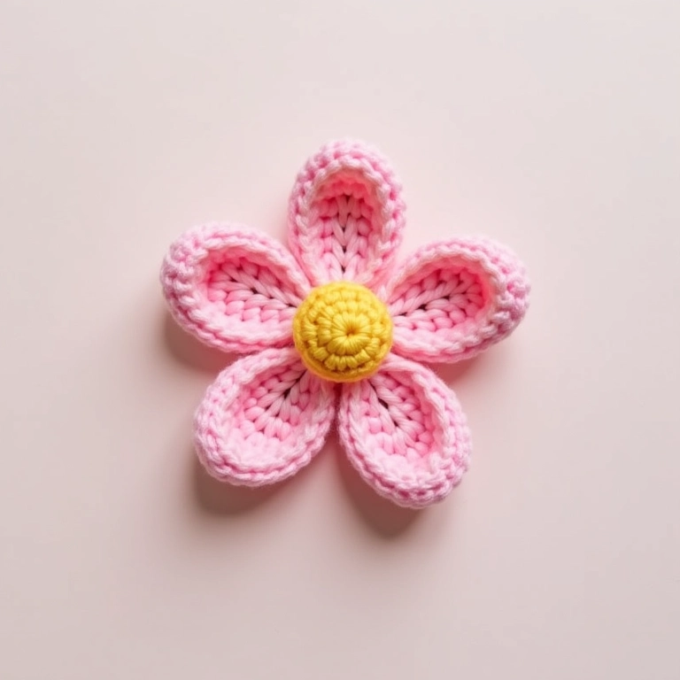 Amigurumi de flor simples, ideal para iniciantes.