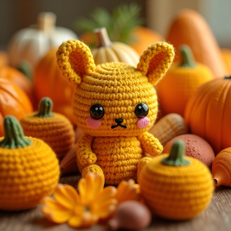 Amigurumi de sabonete cercado por ingredientes em excesso.