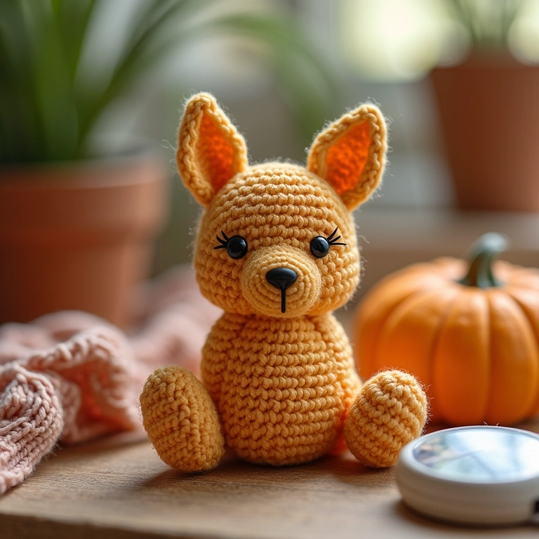Amigurumi de sabonete com termômetro.