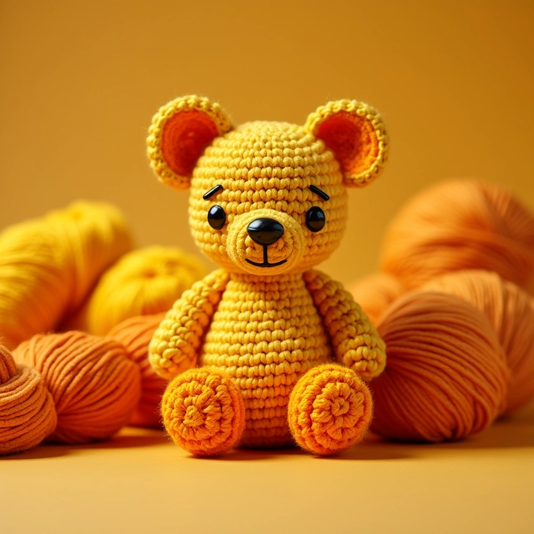 Amigurumi de sabonete de crochê com lã de açafrão.