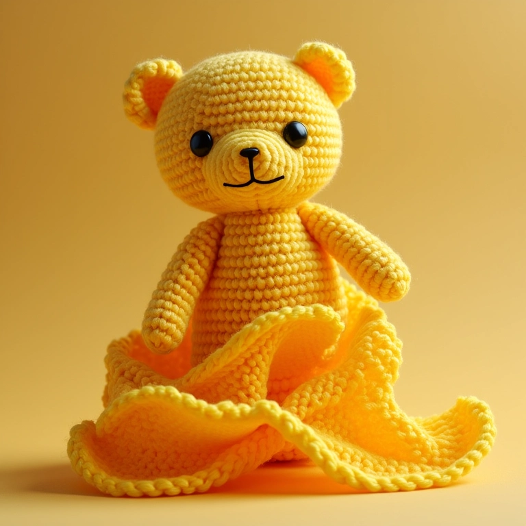 Amigurumi de sabonete parcialmente desfeito, mostrando a cura.