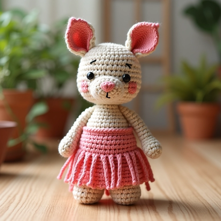 Amigurumi de saia longa com franjas
