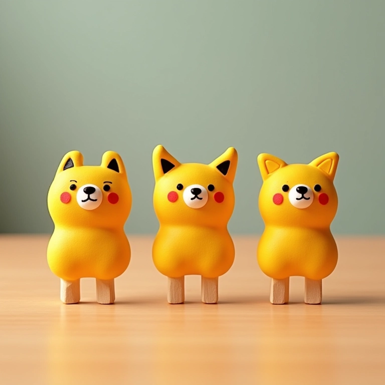 Amigurumi de suportes para celular feitos com palitos de picolé.