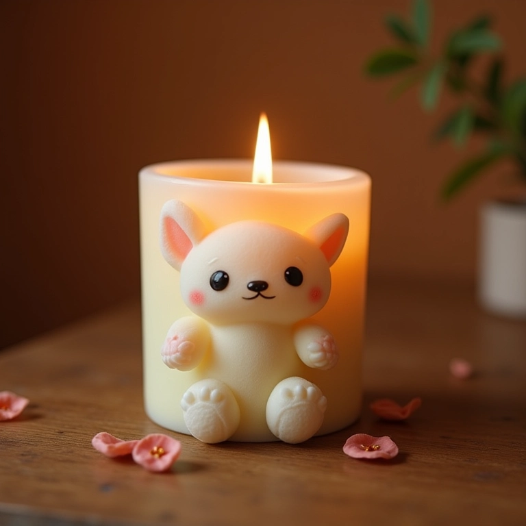 Amigurumi de vela com miçangas em crochê.