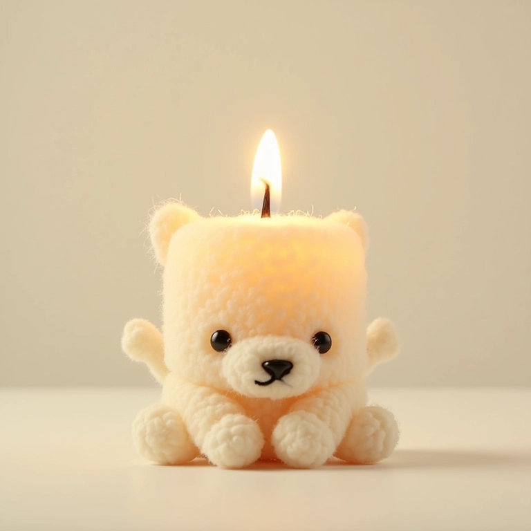 Amigurumi de vela simples e minimalista.