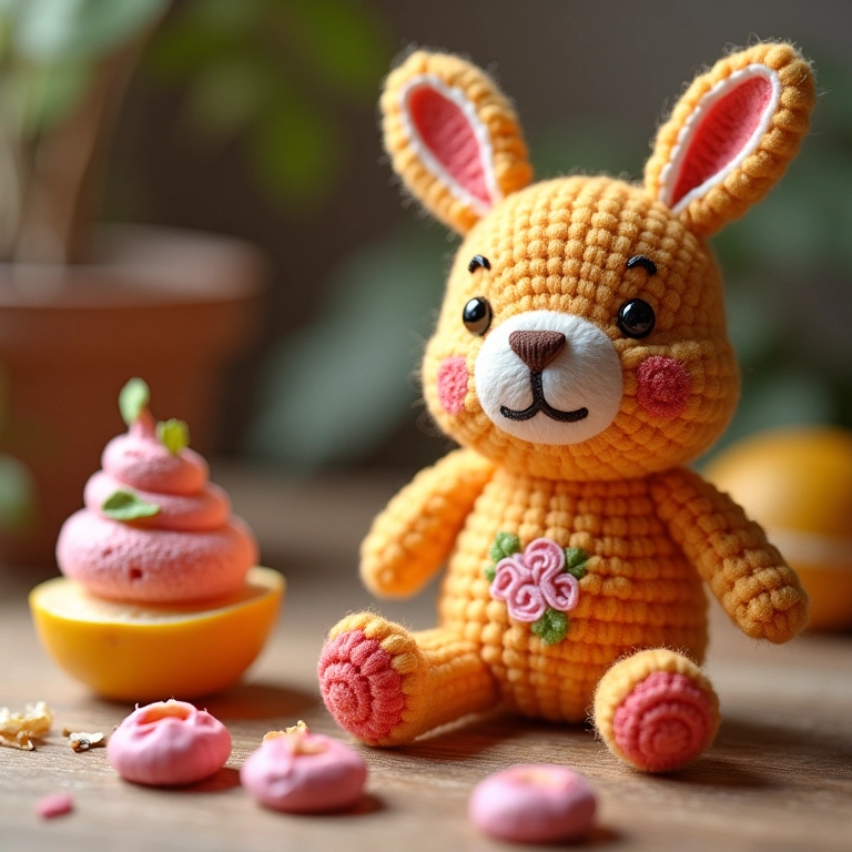 Amigurumi Patatá e rótulos adesivos