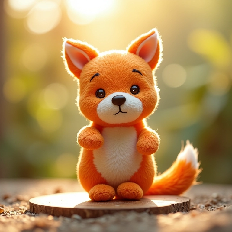 Amigurumi sendo fotografado sob iluminação natural suave.