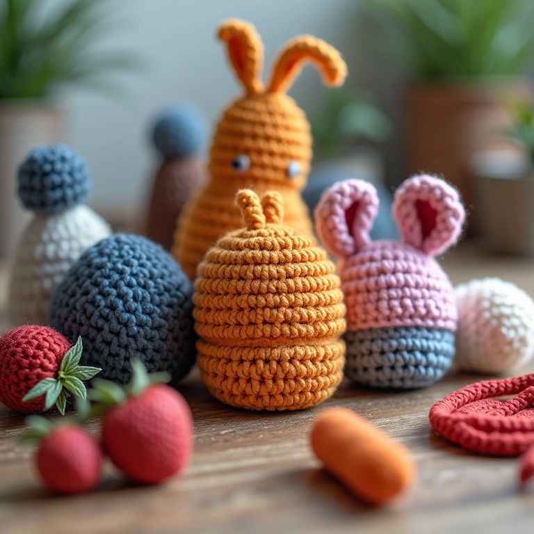 Amigurumis de bonés personalizados.