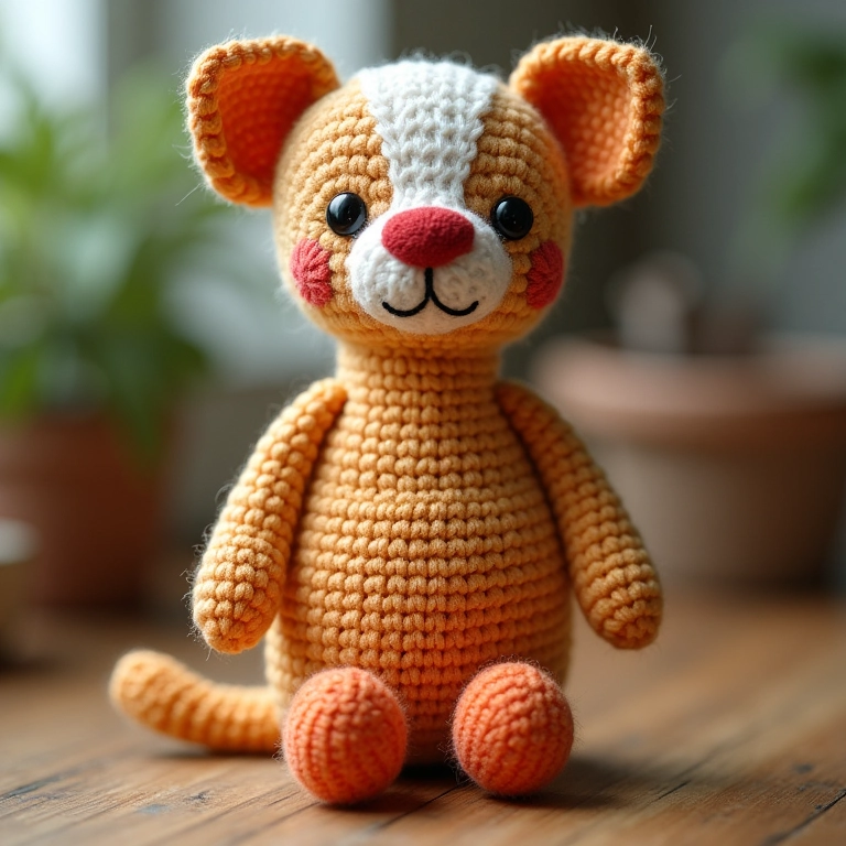 Aplicação do ponto segredo em detalhes específicos de um amigurumi.