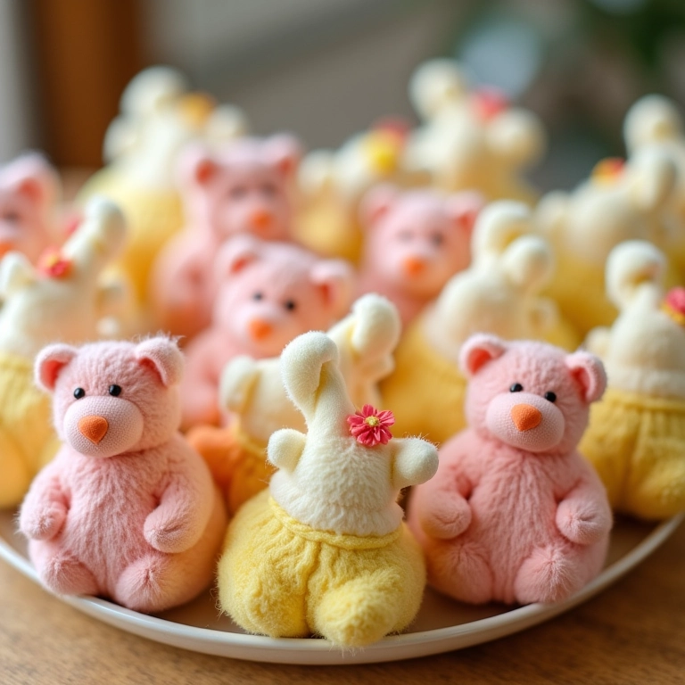 Lembrancinha de maternidade simples: Ideias Arranjo elegante de lembrancinhas de maternidade artesanais e personalizadas.