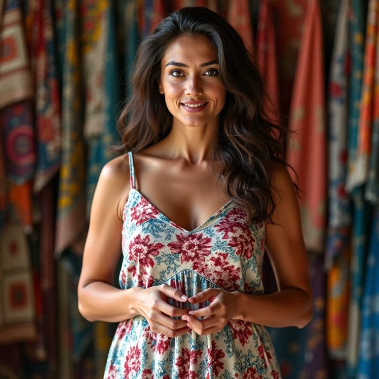 Artesã vendendo artesanato com fuxico online.