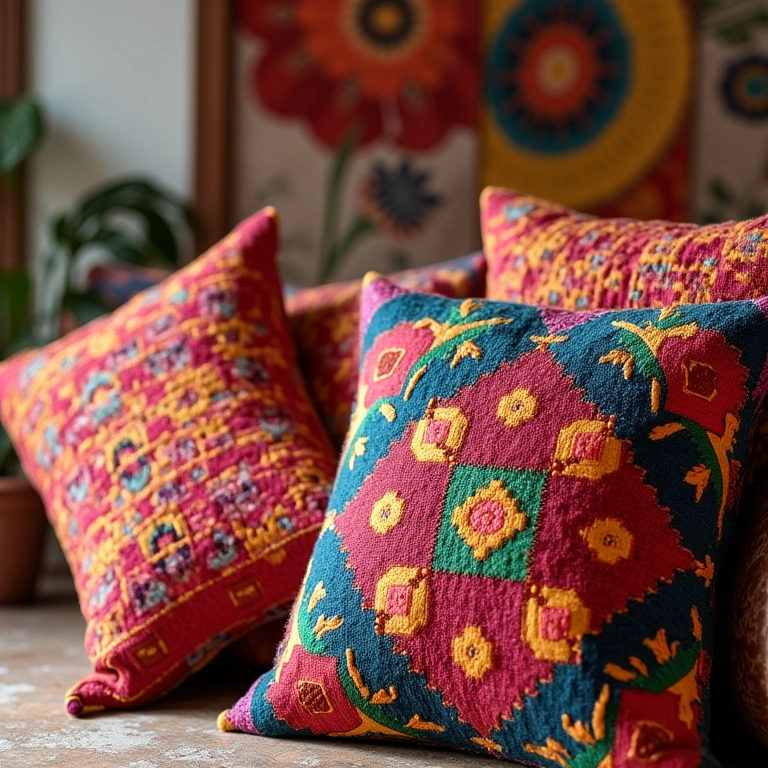 Artesanato com fuxico de tecido: flores e mais Artesanato com fuxico: flores, almofadas, tapetes e quadros.