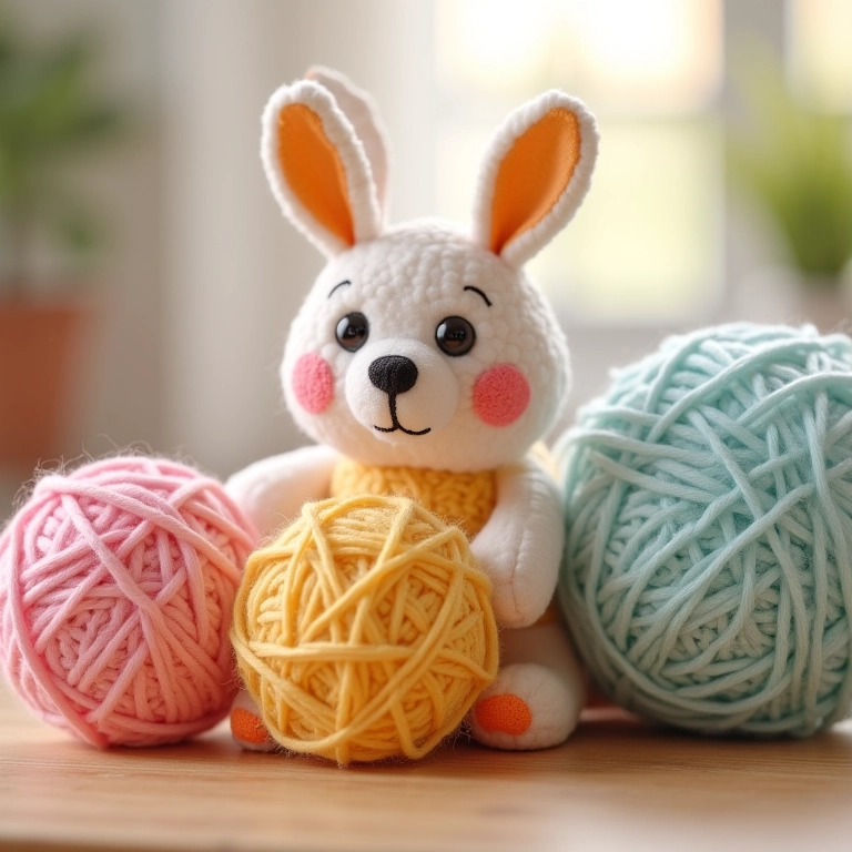 Balões de crochê amigurumi.