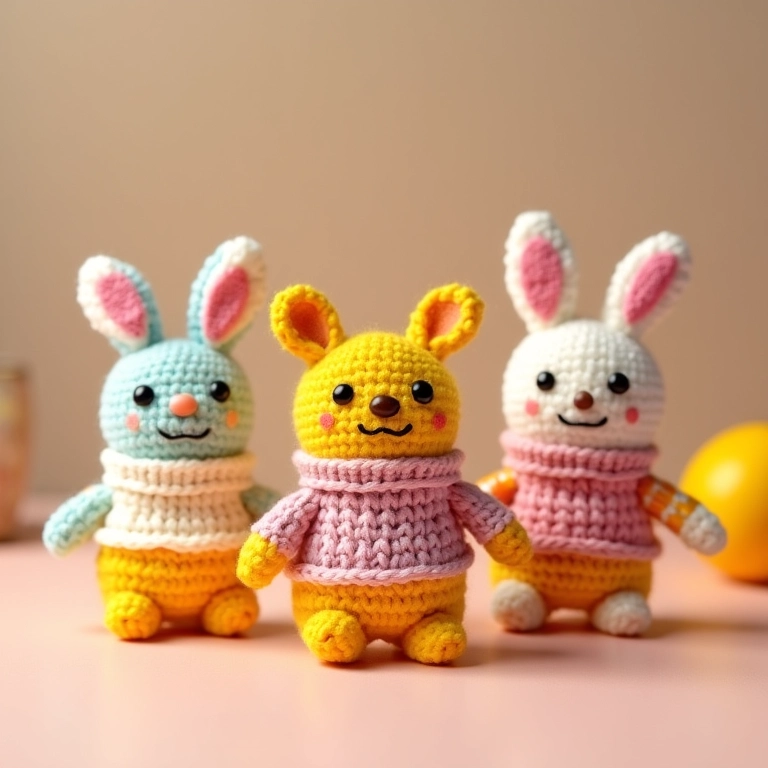 Bis personalizados em amigurumi.