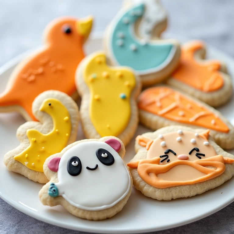 Biscoitos decorados com tema de bebê para lembrancinha de maternidade.