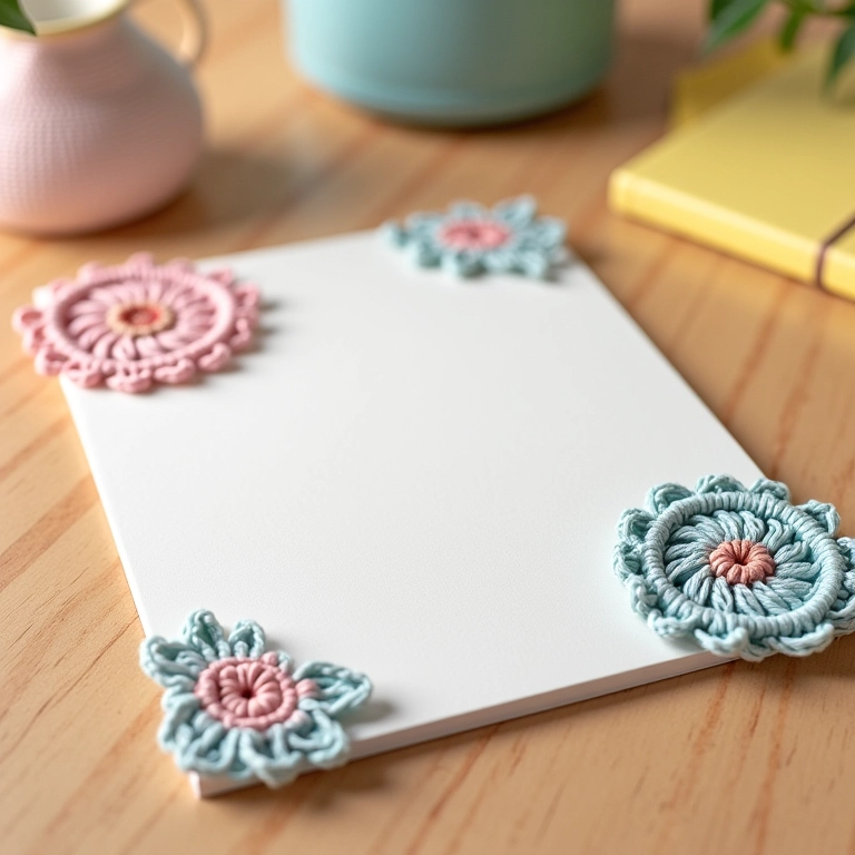 Bloquinhos de anotações personalizados com crochê.