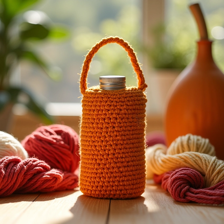 Bolsa de crochê em formato de caixa de suco.