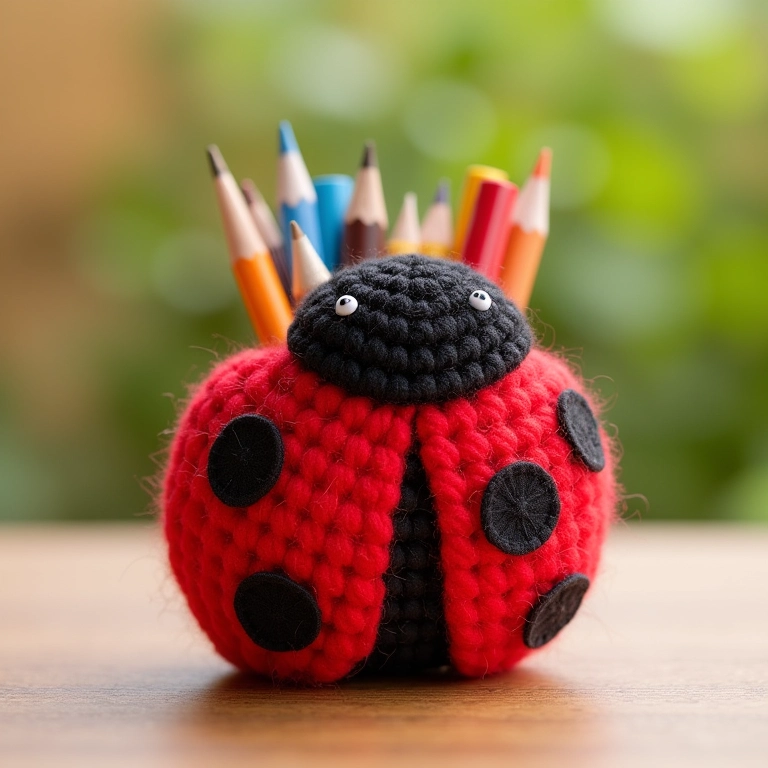 Bolsinha da Ladybug em amigurumi para colorir.