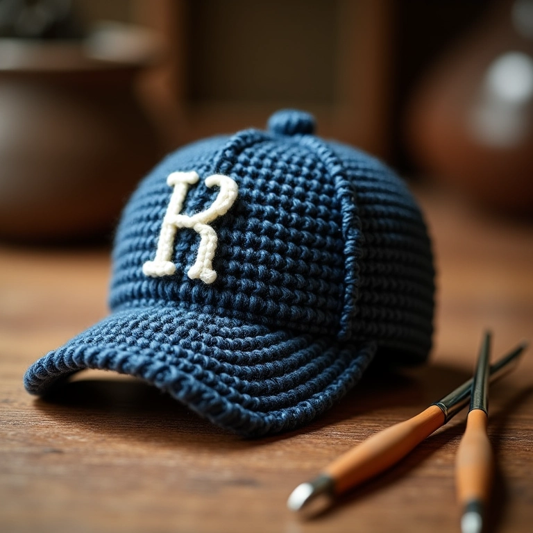 Boné de amigurumi masculino.