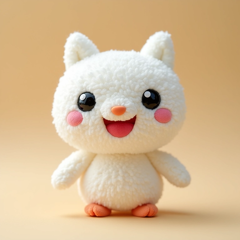 Brinquedo divertido de amigurumi em formato de rolo de papel toalha.