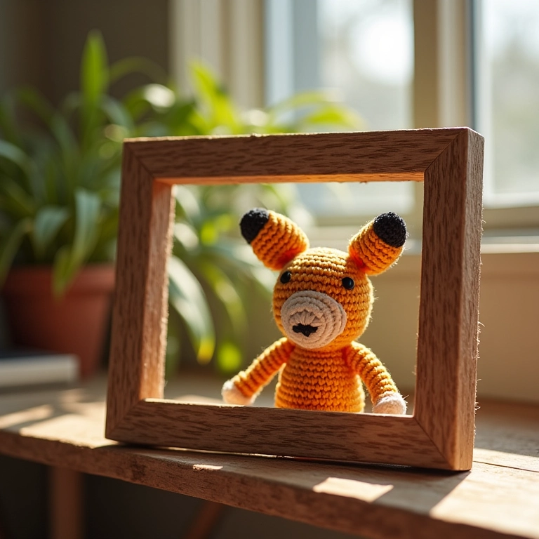 Cabine de fotos temática de crochê.