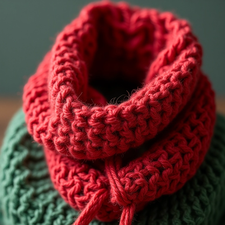 Cachecóis de crochê para presentear no Natal.