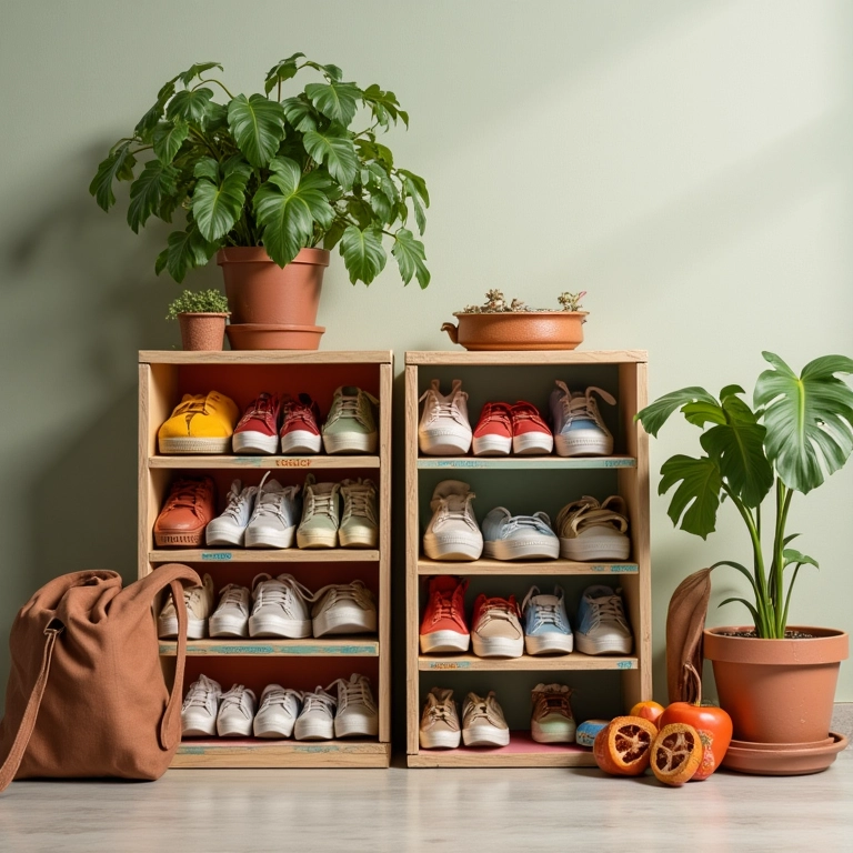 Caixas de sapato transformadas em organizadores estilosos para a casa.