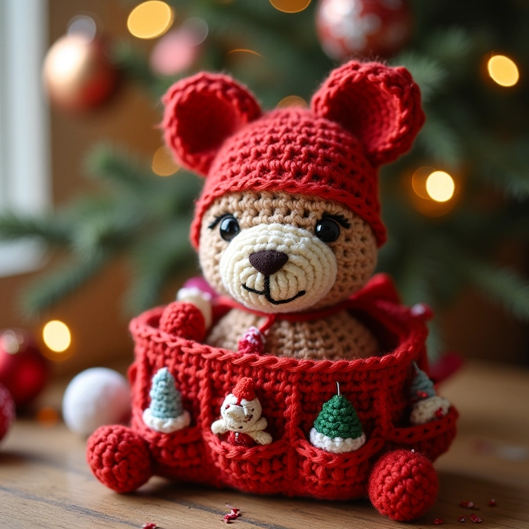 Calendário de Advento personalizado com amigurumis.