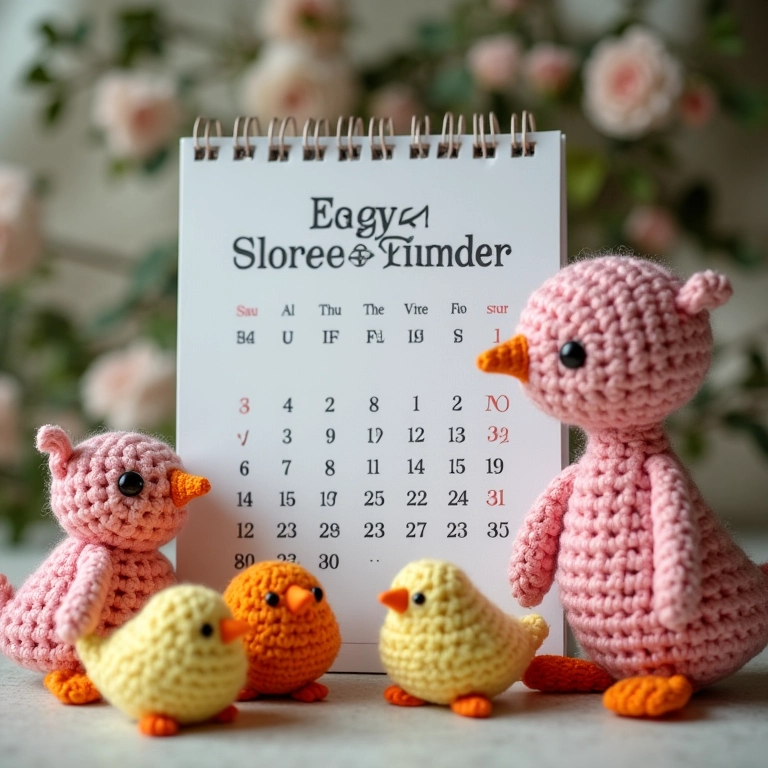 Calendário indicando o melhor momento para encomendar lembrancinhas de amigurumi.