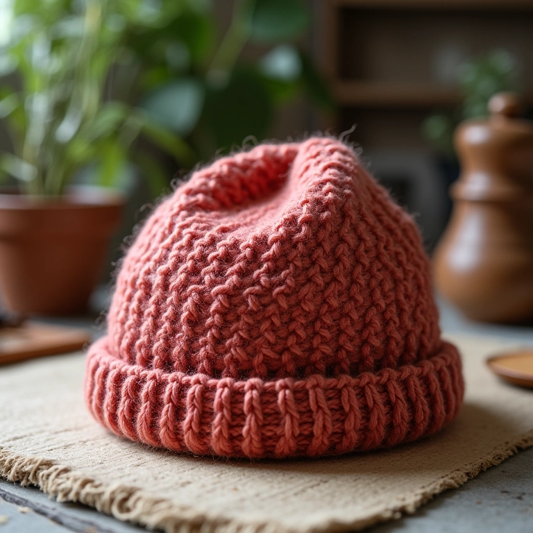 Chapéu de crochê com ponto V.