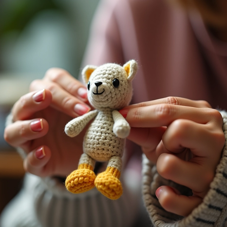 Chaveiros de animais em feltro e amigurumi.