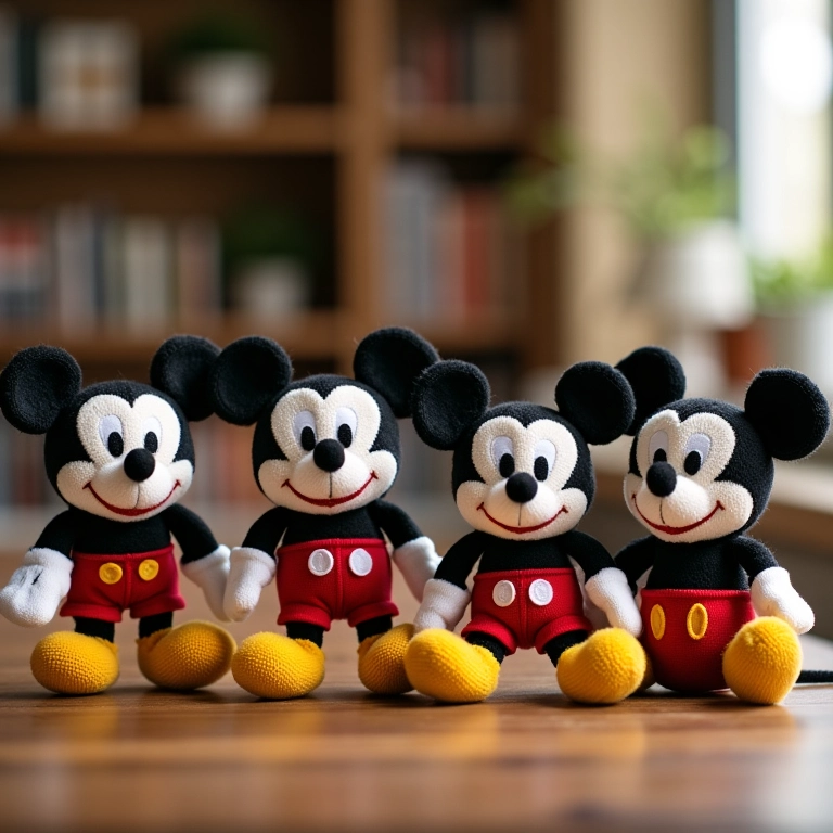 Coleção de amigurumis do Mickey Mouse para lembrancinhas de aniversário.