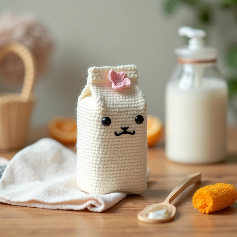 Como limpar uma carteira de caixa de leite em crochê.