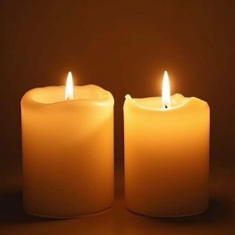 Comparativo: vela de soja durando mais que vela de parafina.
