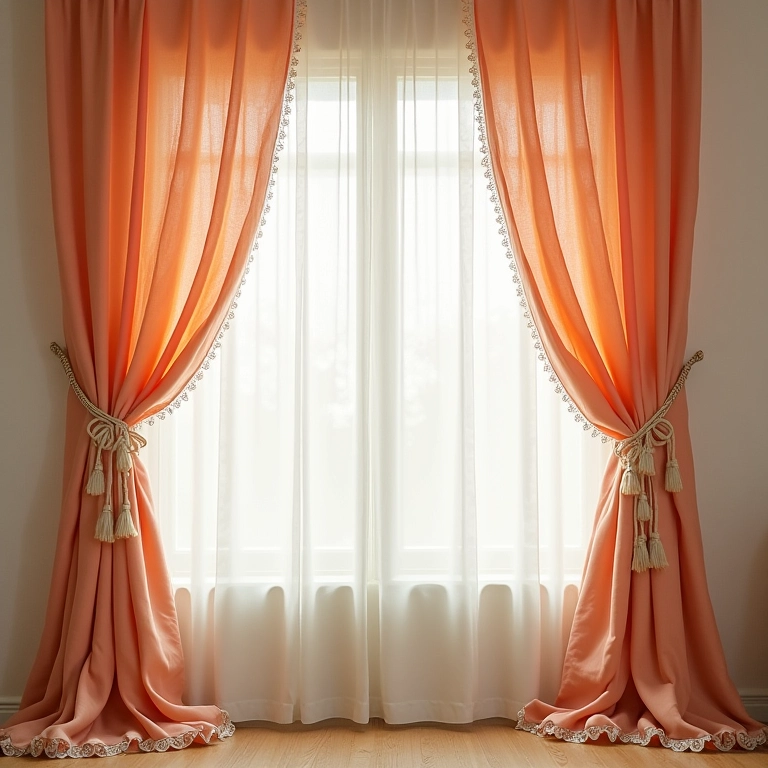 Cortinas personalizadas feitas com chita ou renda e detalhes em amigurumi.