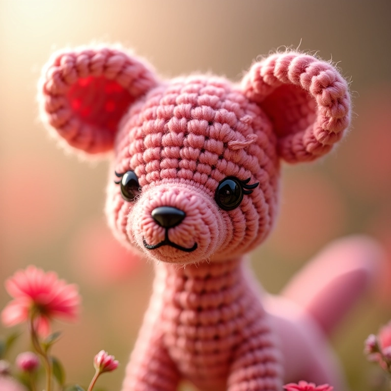 Detalhe de um amigurumi de porta-retrato de EVA em crochê.