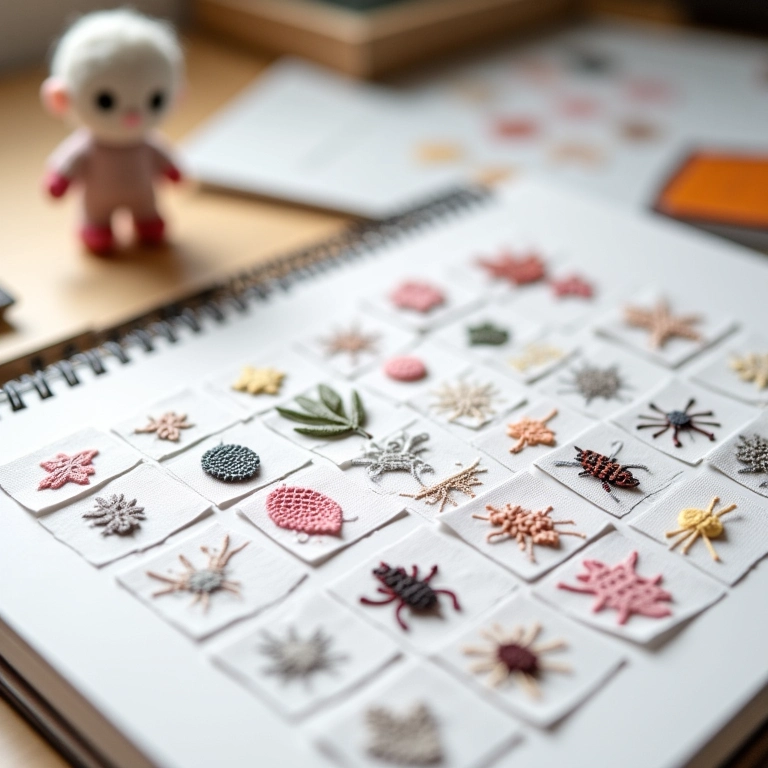 Diário de bordado em amigurumi.