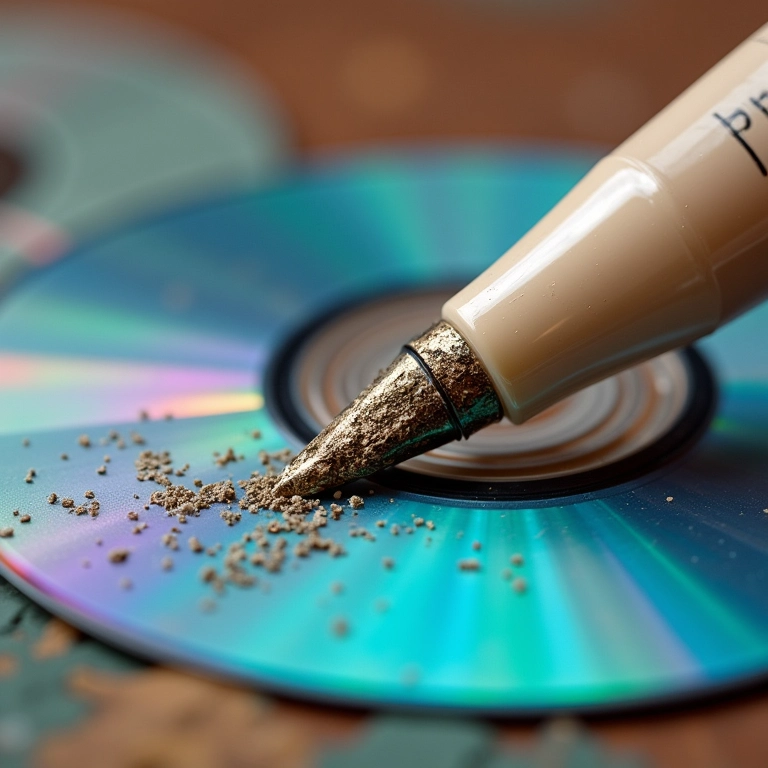 Diferentes tipos de cola para usar em reciclagem com CDs, close-up.