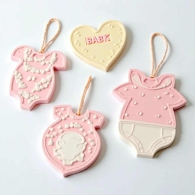 Diversos tipos de tags para lembrancinha de nascimento.