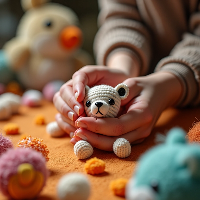 Enchimento uniforme do amigurumi da Galinha Pintadinha.