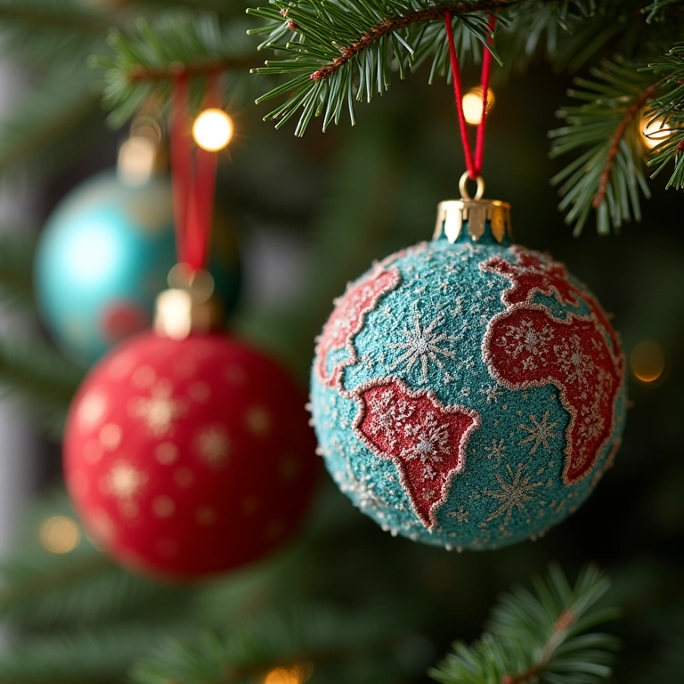 Enfeites de Natal de crochê com CDs.